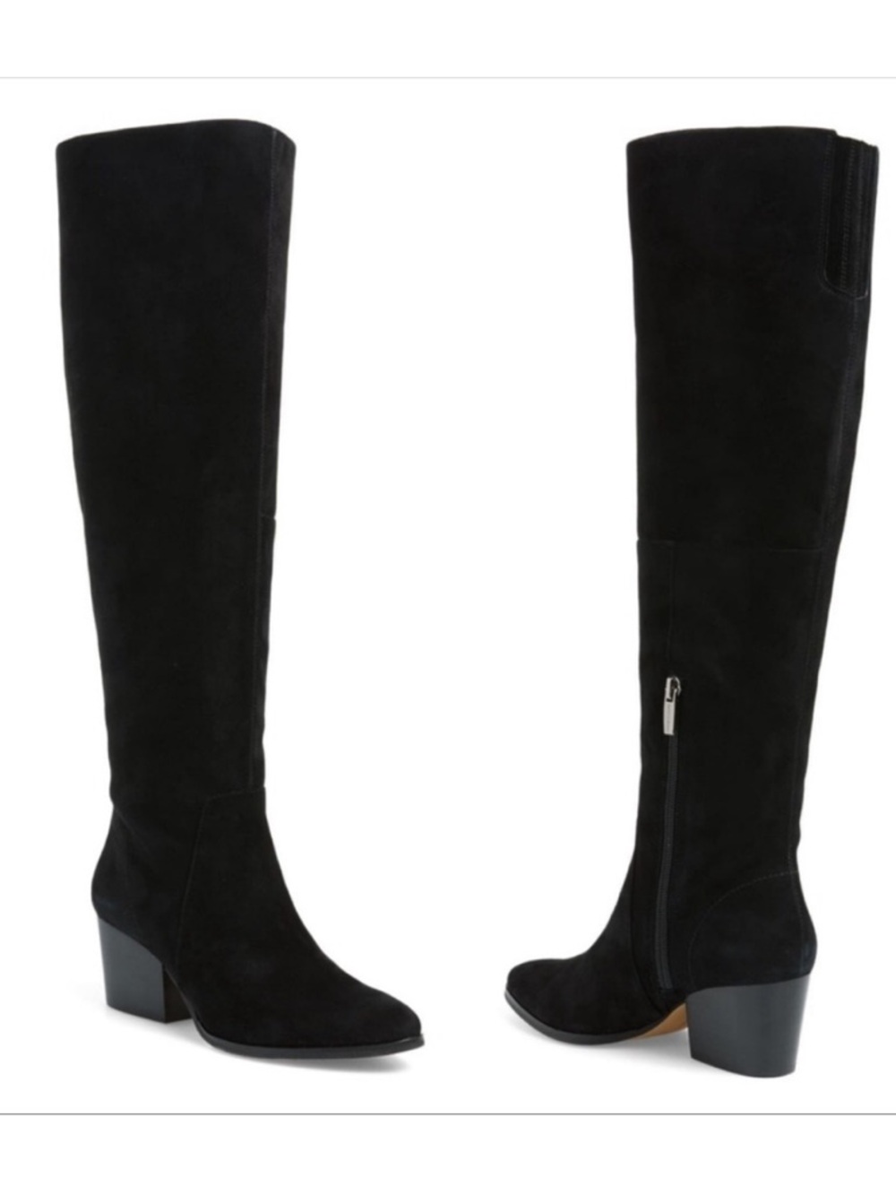 Vince Camuto Nestel Black Suede Knee High Boots Size 8 - Picture 11 of 11